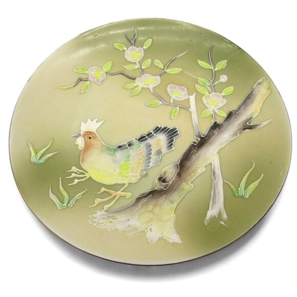 SHAFFORD Bird Plates 3D Set Of 2 Green Wall Art Japan Vintage 8" - Picture 6 of 12